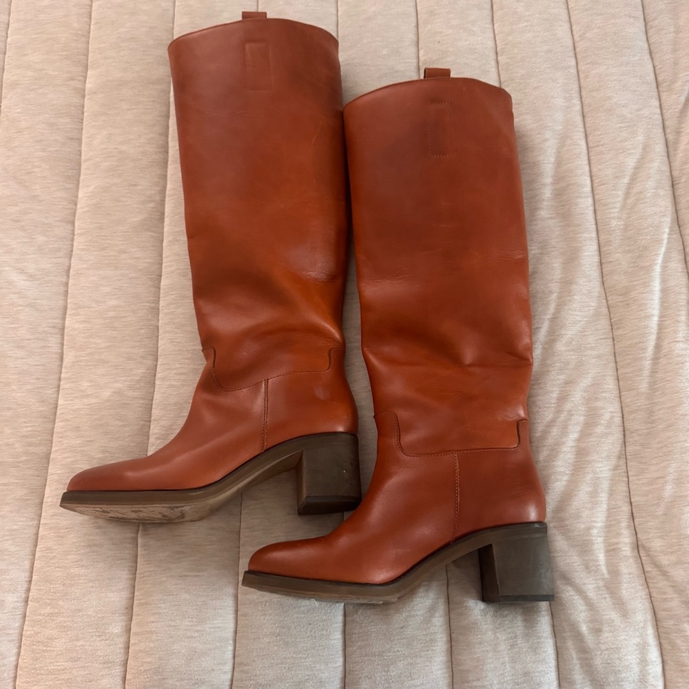 Free People Tabby Leather Knee-High Boots